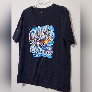 ROMWE Black Tee with Racing Graphic